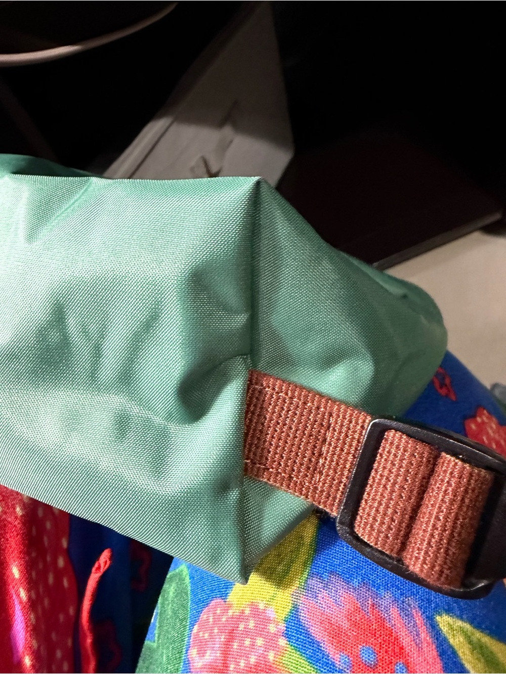 Longchamp Green Nylon Backpack with Brown Trim - Picture 10 of 11